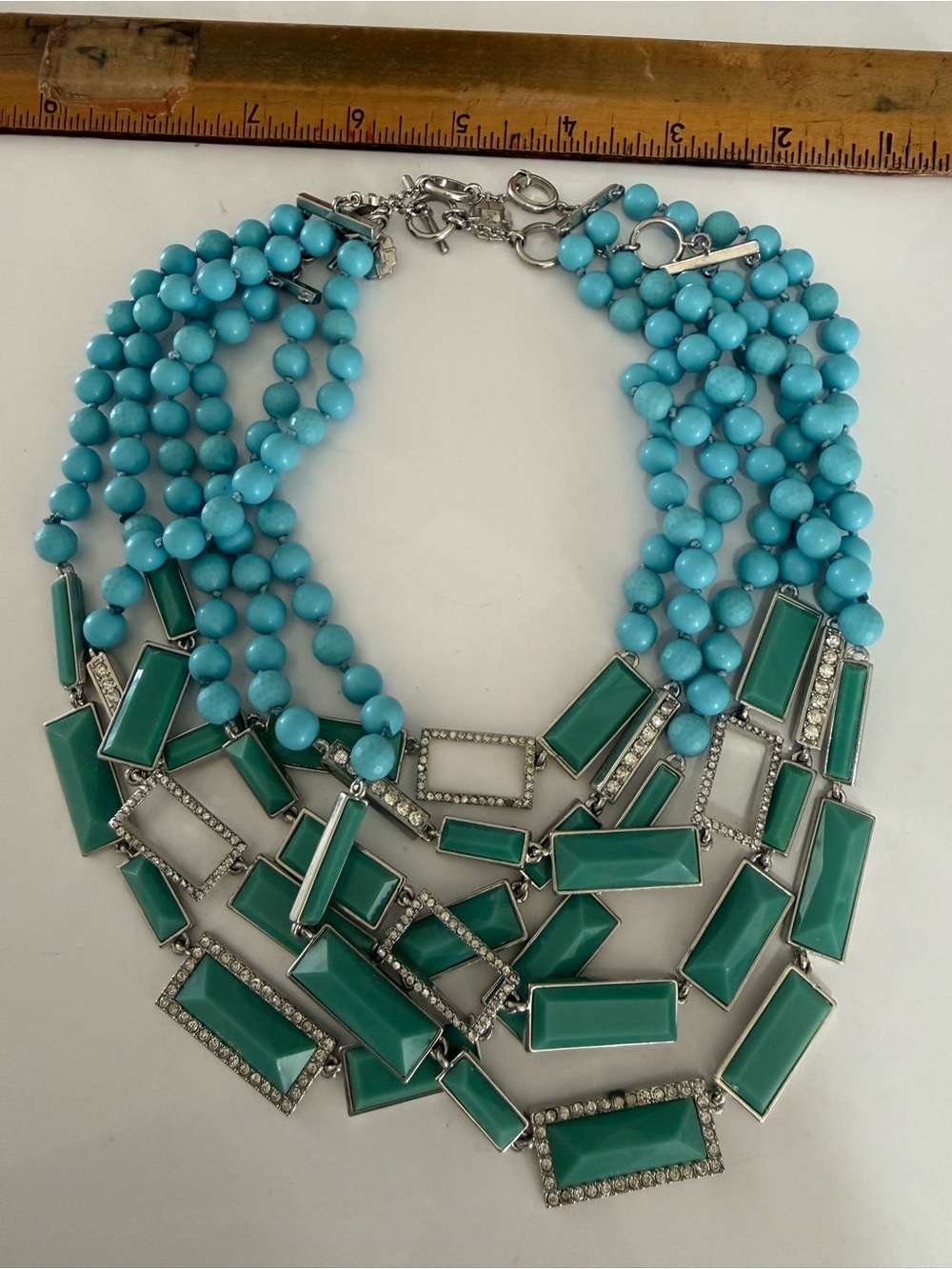 Statement Vintage Monet  Turquoise look  Multi-Strand Necklace - Monet